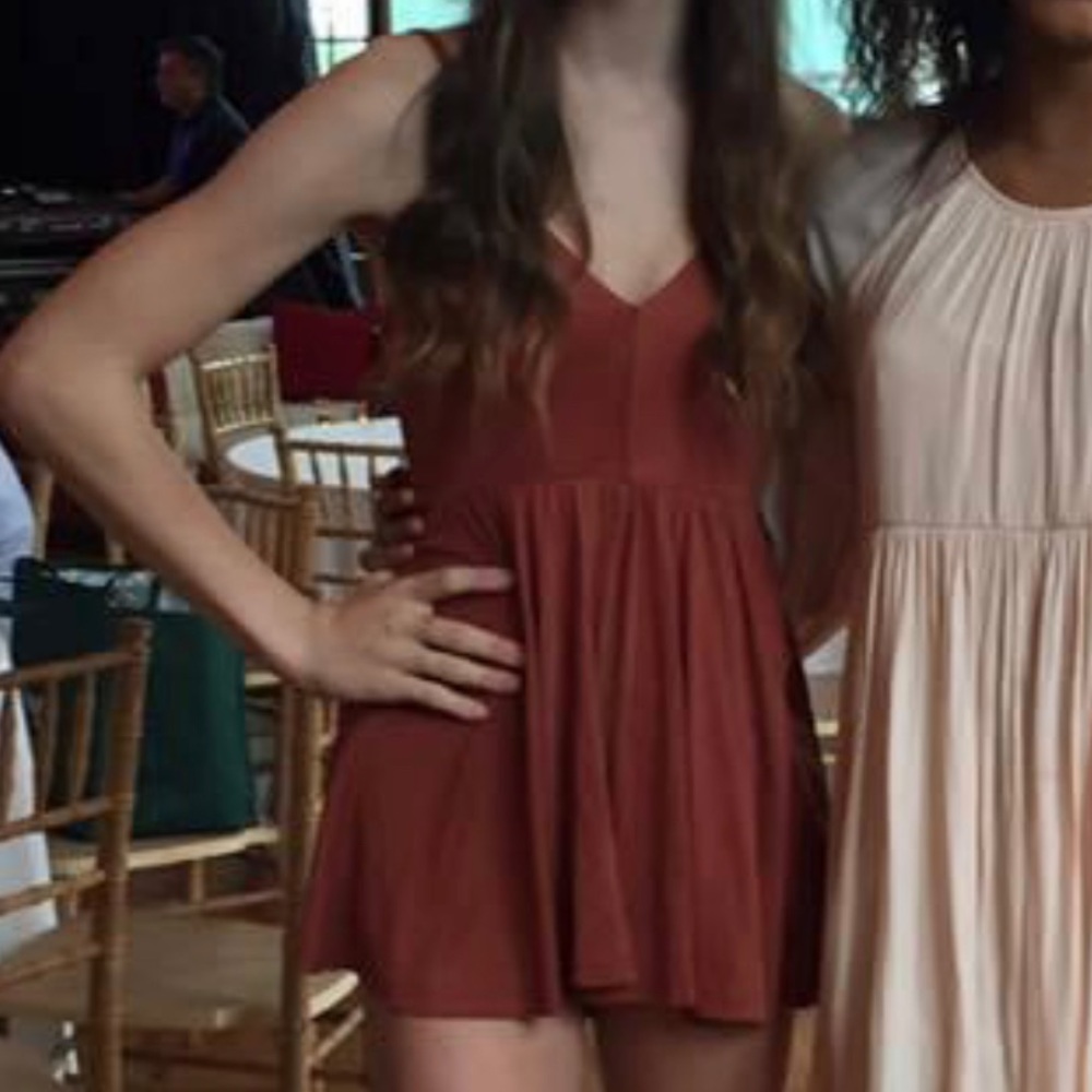 burnt orange urban outfitters romper